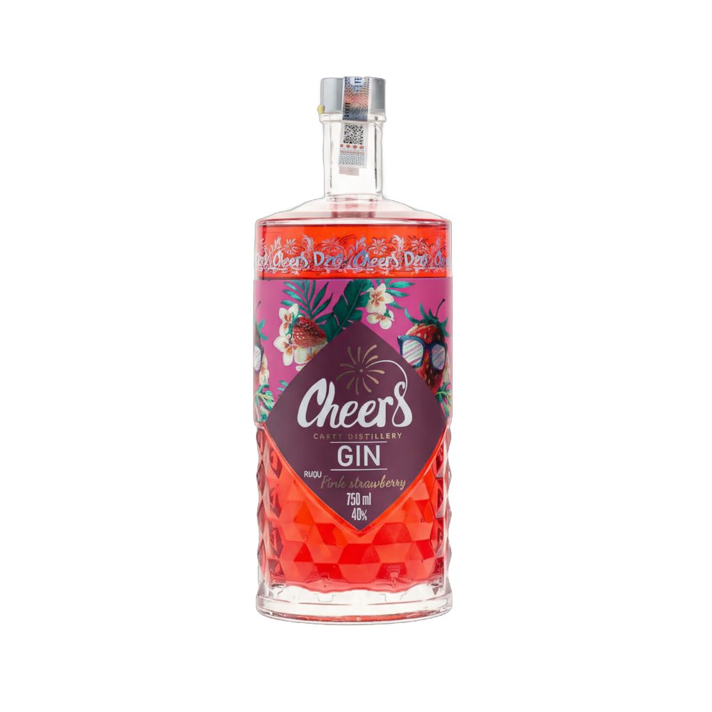 Cheers Craft Pink Strawberry Gin 750ml Vietnamese flavoured gin bottle