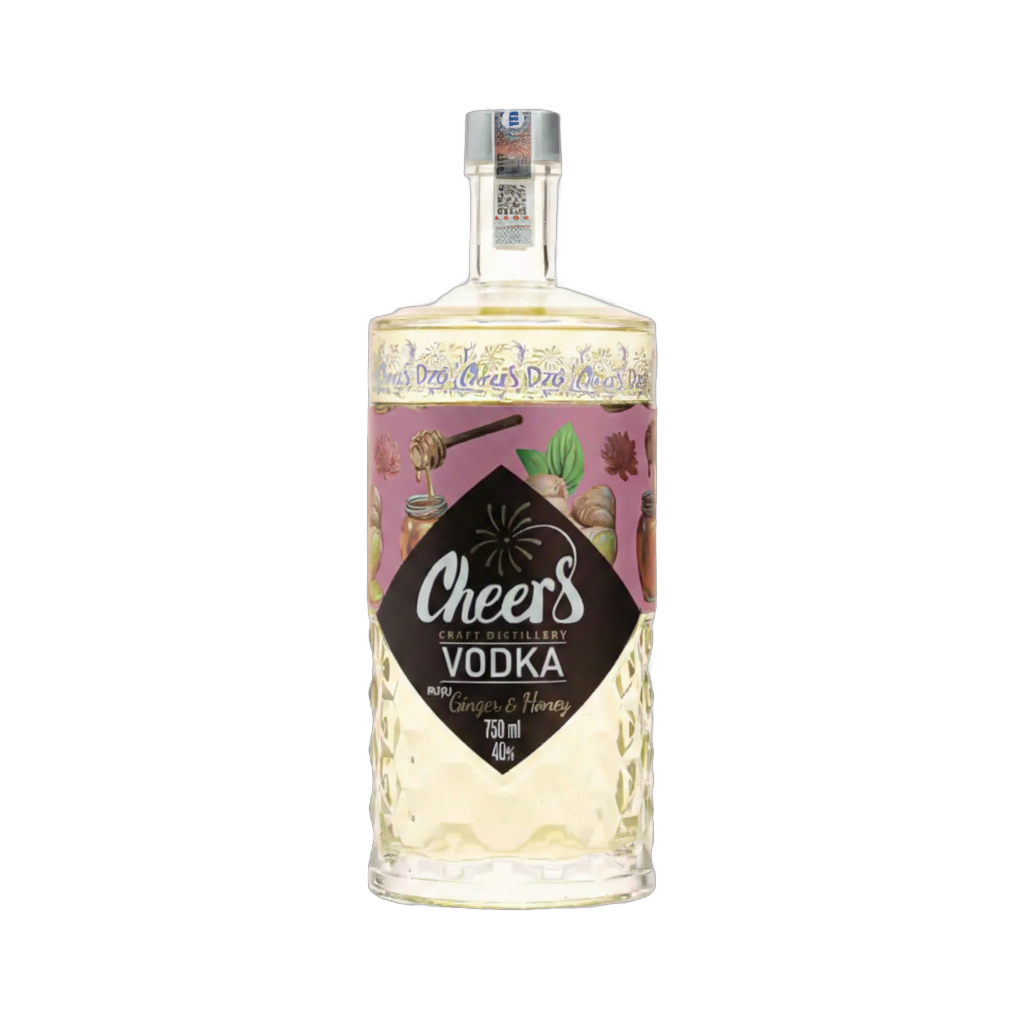 Cheers Craft Vodka Ginger & Honey 750ml Vietnamese flavoured vodka bottle