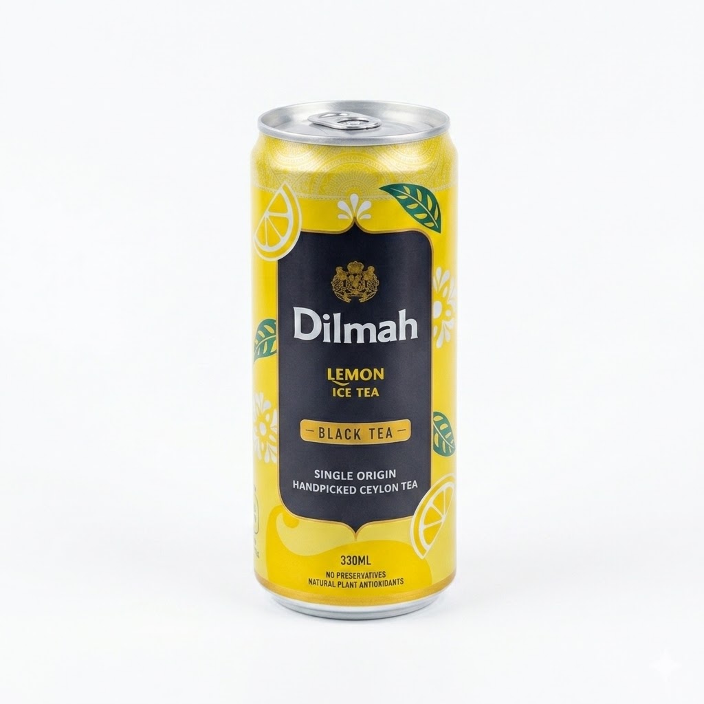 Dilmah Black Tea Lemon 330ml bottle