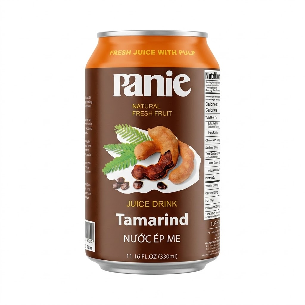 Panie Tamarind Juice Drink 330ml bottle with fruit pulp