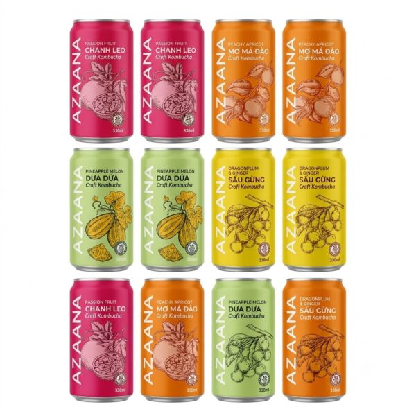AZAANA Kombucha Mixed Pack 12 x 330ml