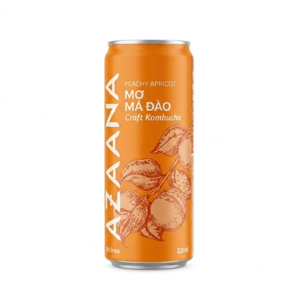 AZAANA Peachy Apricot Kombucha 330ml bottle