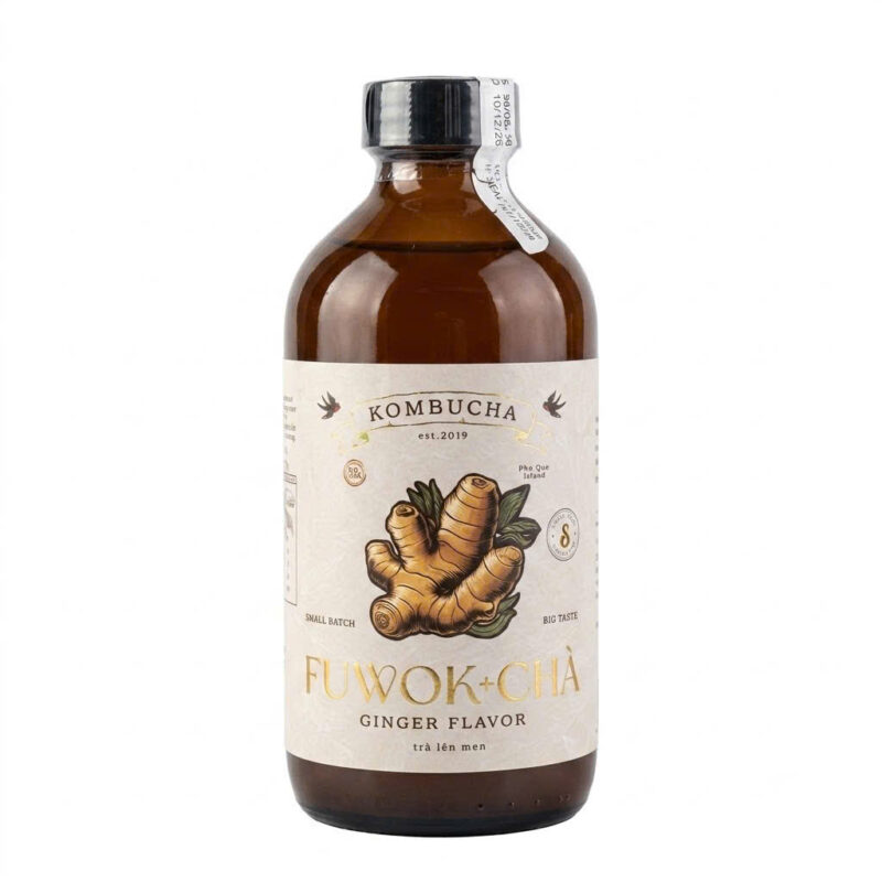 Fuwok Cha Ginger Kombucha Craft Fermented Tea Drink 250ml from Phú Quốc