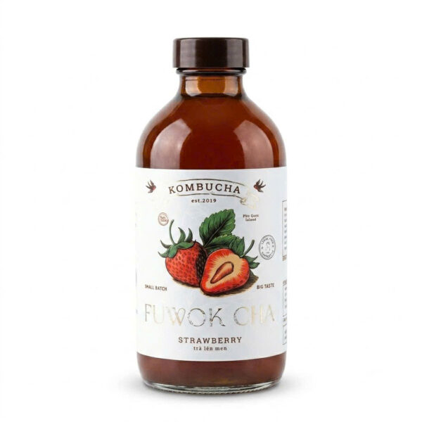 Fuwok Cha Strawberry Kombucha Craft Fermented Tea Drink 250ml from Phú Quốc